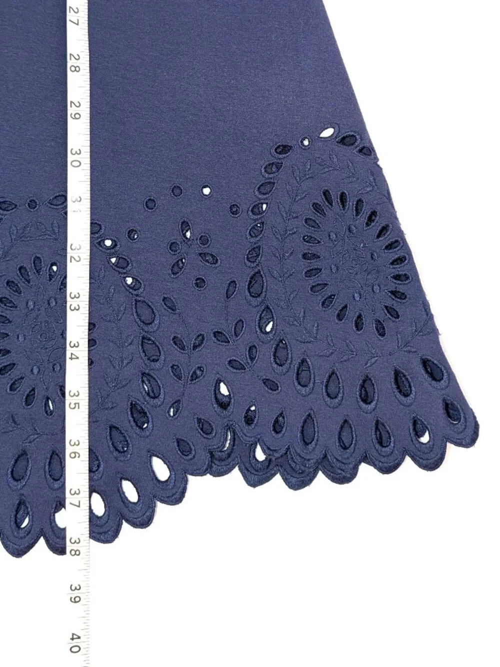 Kate Spade | Sleeveless Fit & Flare Eyelet Cutout Dress in Navy Blue | Size 10